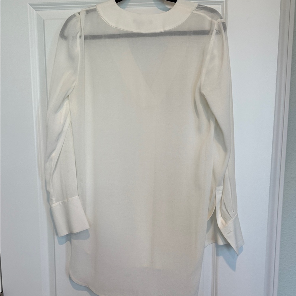 Vince Cream V-Neck Blouse - Picture 2 of 7